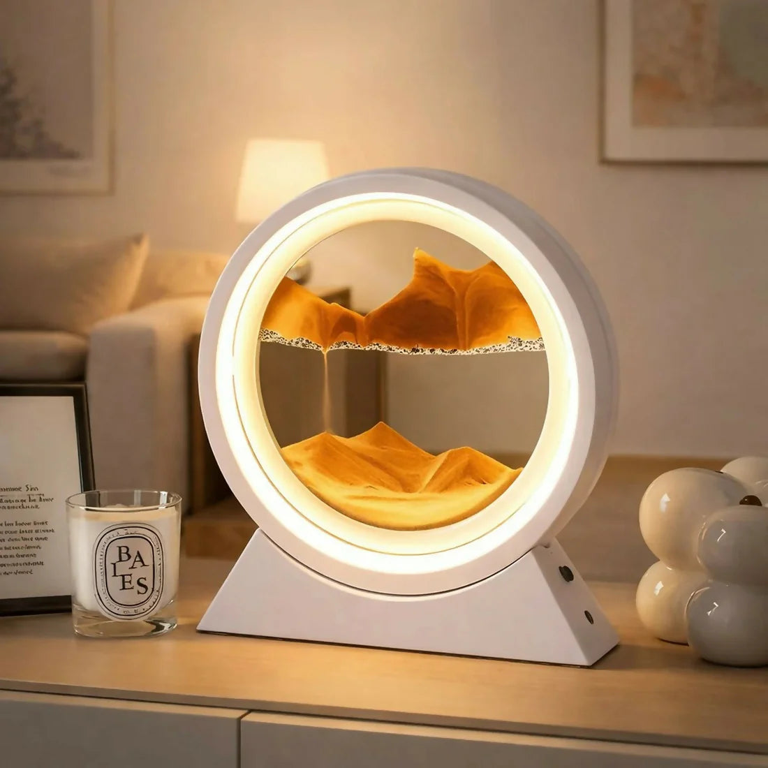 Round Sand Art LED Lamp – Moving Sand Night Light ✨