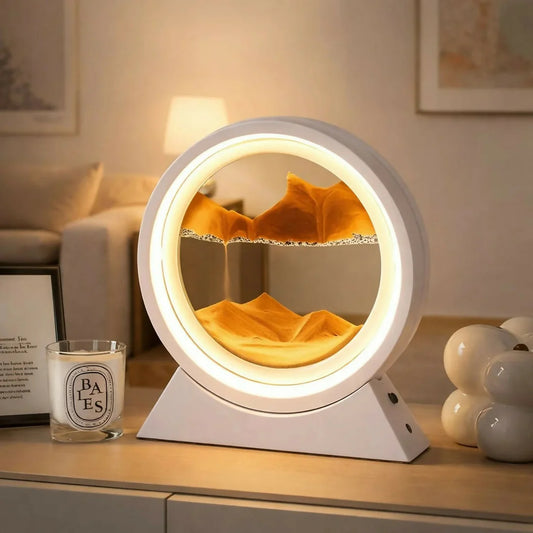 Round Sand Art LED Lamp – Moving Sand Night Light ✨